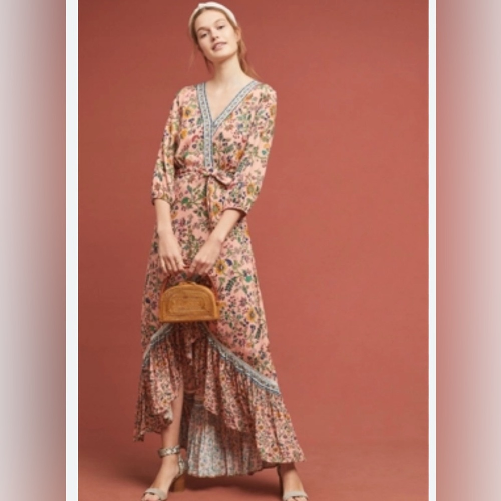 FARM Rio Floral Warp Maxi Dress - Pink and Blue